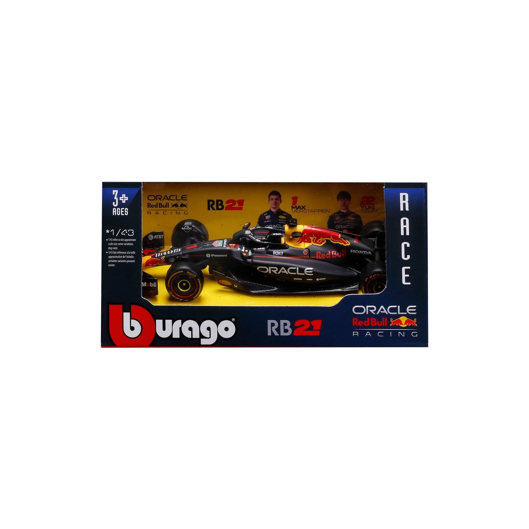 Burago Redbull 2025 #1 Max Verstappen Soft Box Burago 1:43 Scale Car