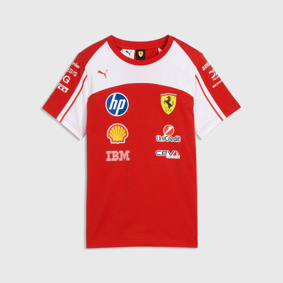 PREVENTA Polera Escudería Ferrari KIDS NIÑO Cuello Redondo Temporada 2026
