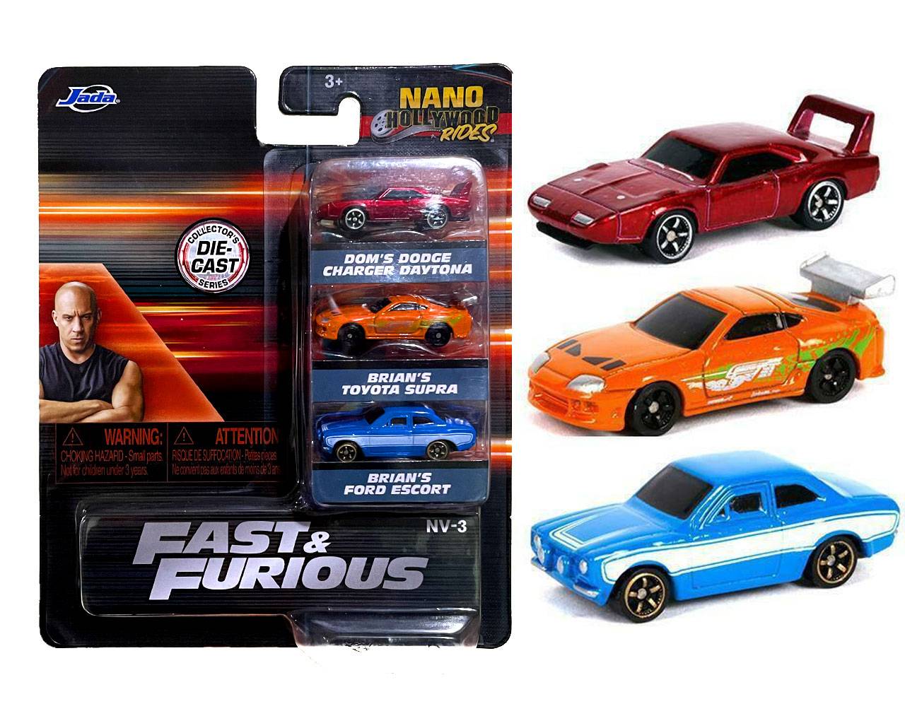 Set Nano Hollywood Rides - Fast & Furious (Pack de 3 Vehículos)