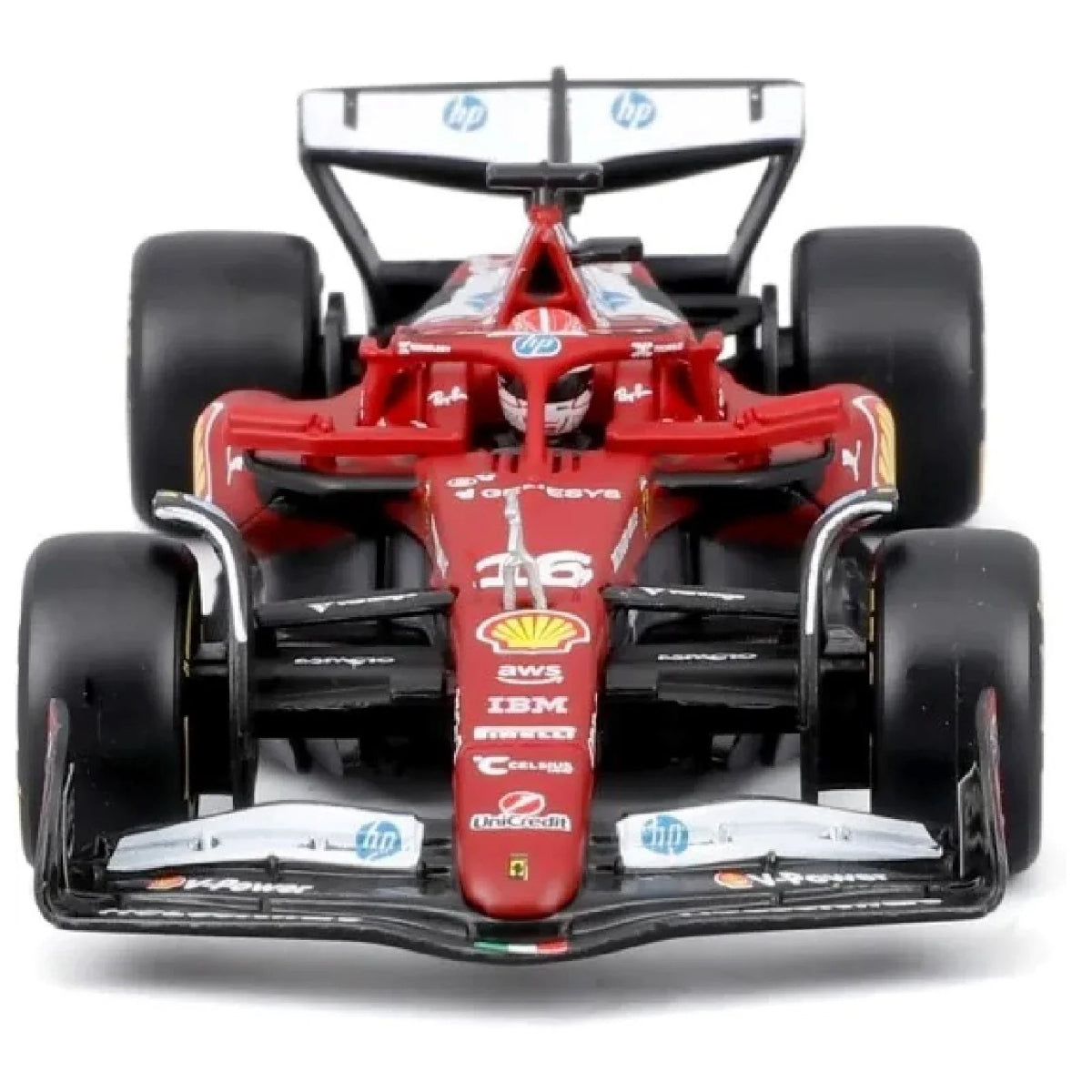 Auto Escala Burago Ferrari SF-25 2025 #16 Charles Leclerc Caja Acrílica Burago 1:43