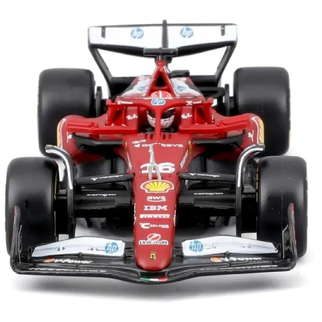 Auto Escala Burago Ferrari SF-25 2025 #16 Charles Leclerc Caja Acrílica Burago 1:43