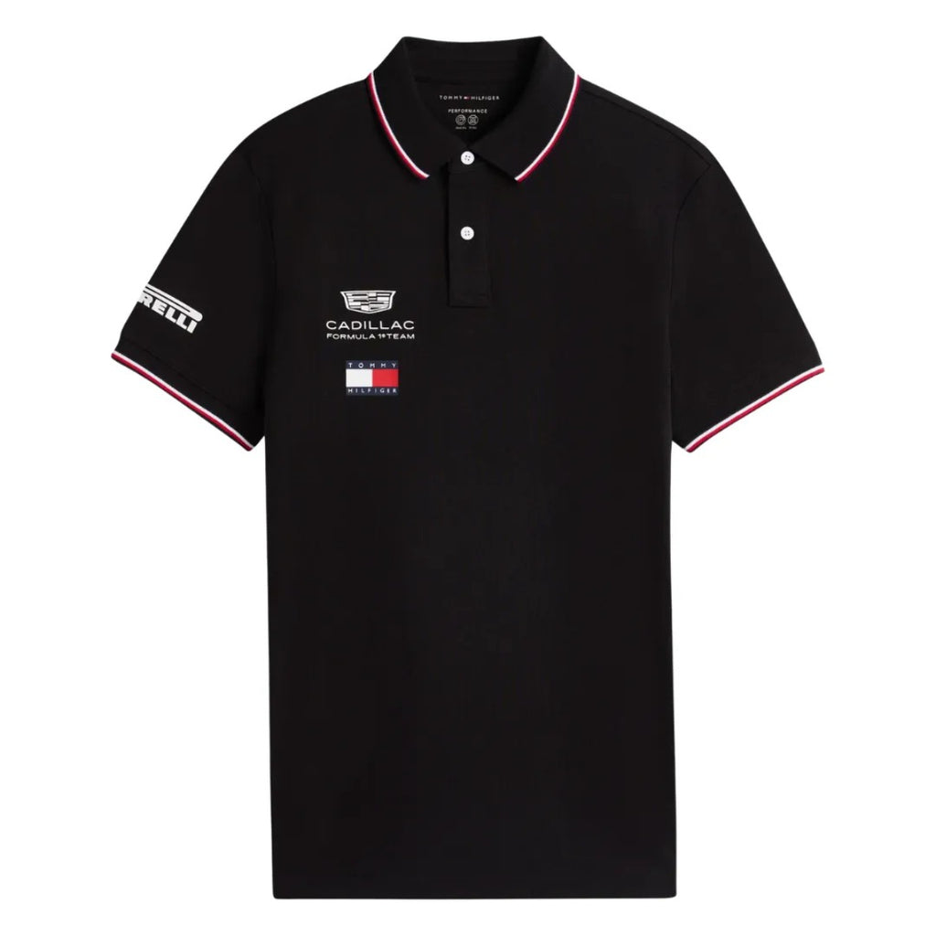 Polera Polo Oficial Cadillac F1 Team Tommy Hilfiger 2026 Negra