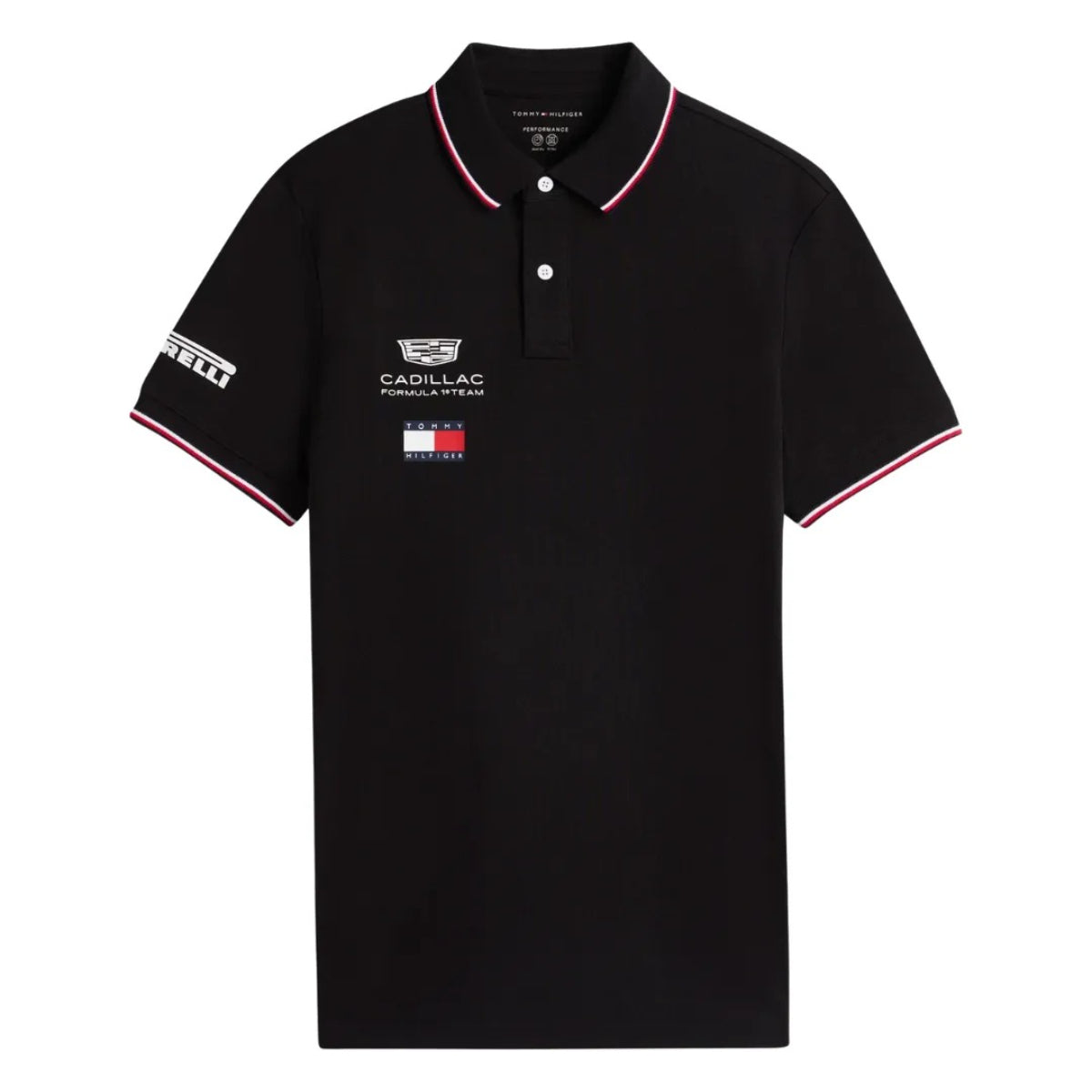 Polera Polo Oficial Cadillac F1 Team Tommy Hilfiger 2026 Negra