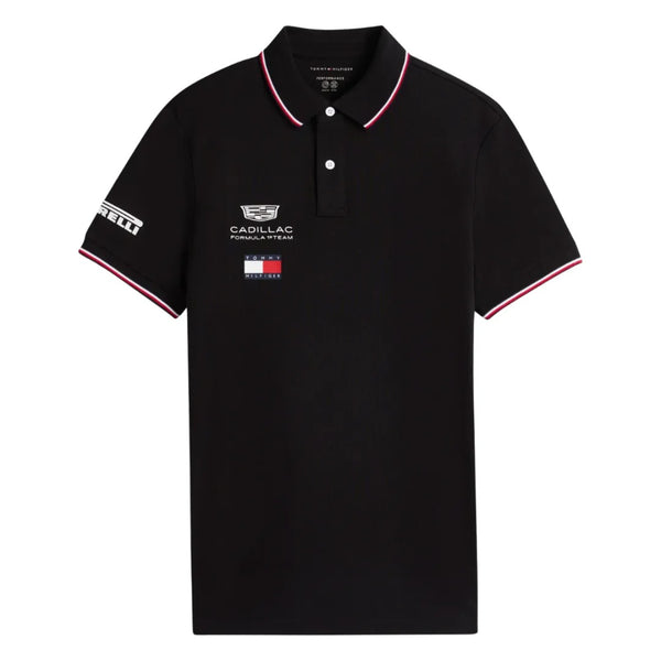 Polera Polo Oficial Cadillac F1 Team Tommy Hilfiger 2026 Negra