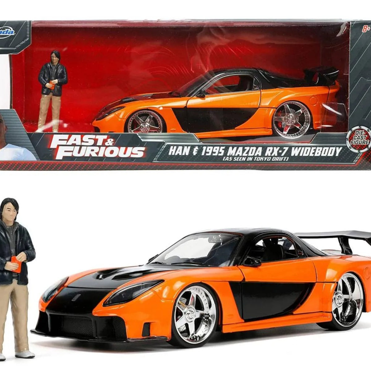 Auto Escala Han & Mazda RX7 1:24 - Fast and Furious Tokyo Drift - Die-Cast Jada Toys