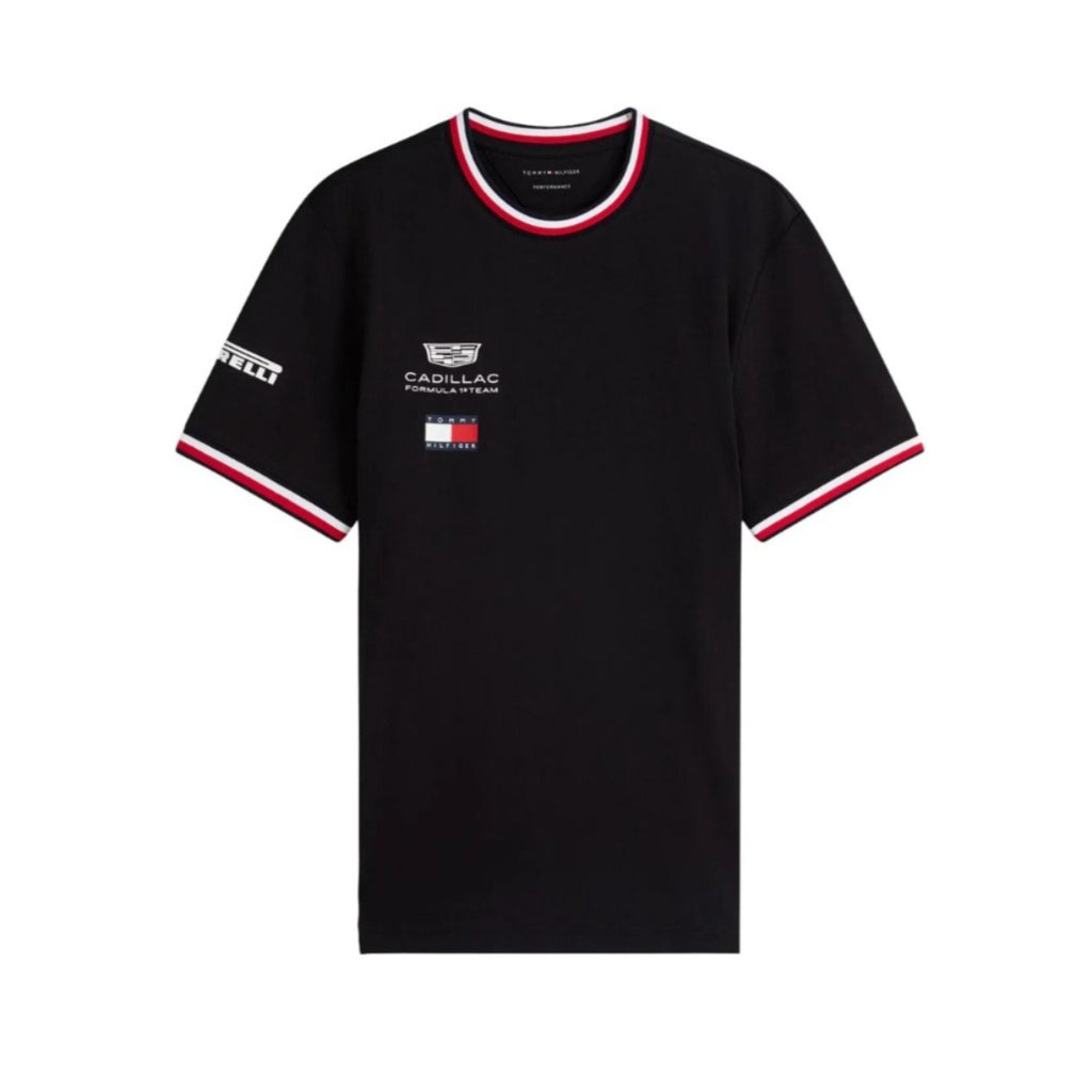 Polera Unisex Tommy Hilfiger x Cadillac F1 Team Black Replica Logo T-Shirt