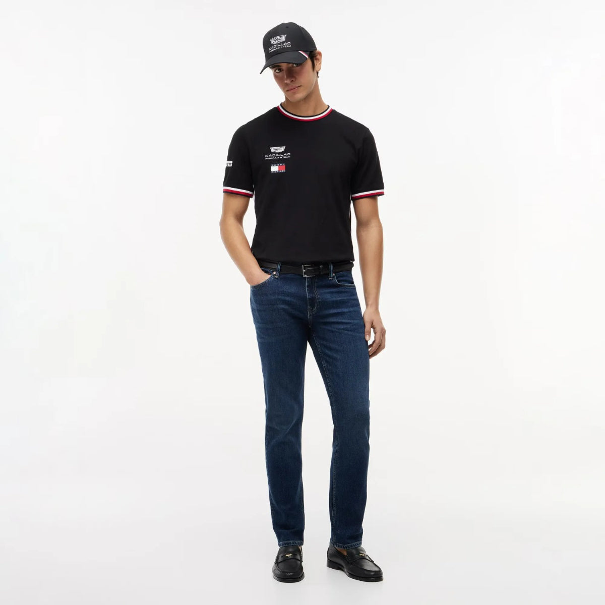 Polera Unisex Tommy Hilfiger x Cadillac F1 Team Black Replica Logo T-Shirt