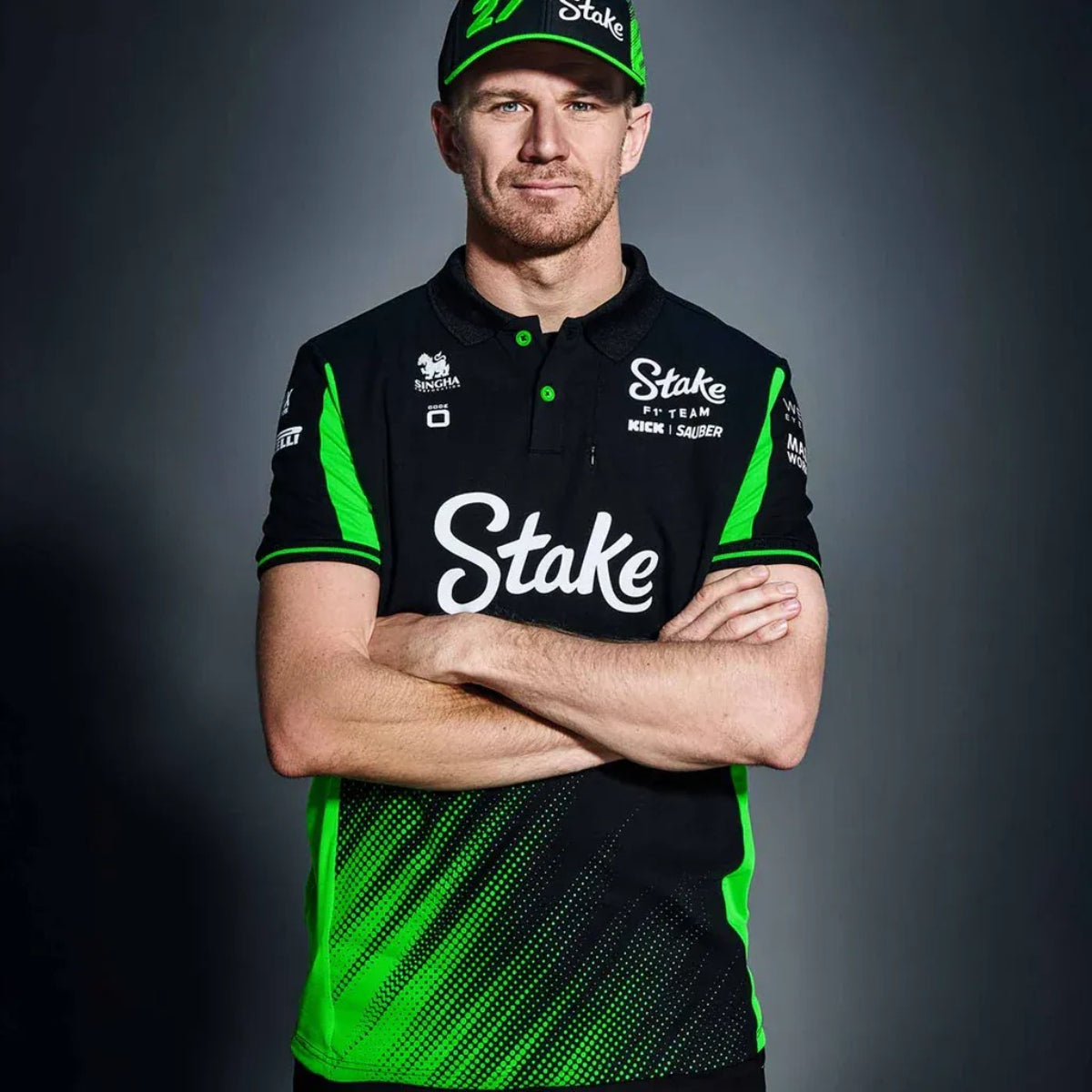 Polera Polo STAKE F1 MENS Race Team Polo BLK/GREEN