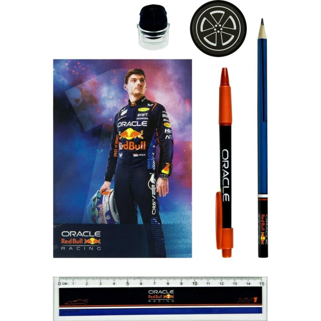 Set de Escritorio Oficial Oracle Red Bull Racing F1 - Max Verstappen MV1 (En Bolsa de PVC)