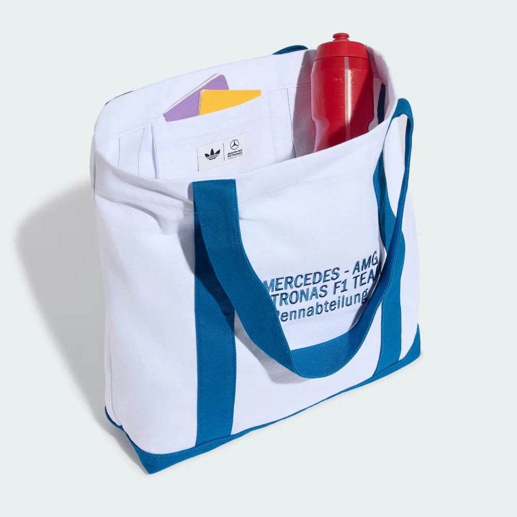 PREVENTA Bolso Tote Adidas MMercedes-AMG Petronas F1 Team Blue Wonder - Cream White/Dark Marine