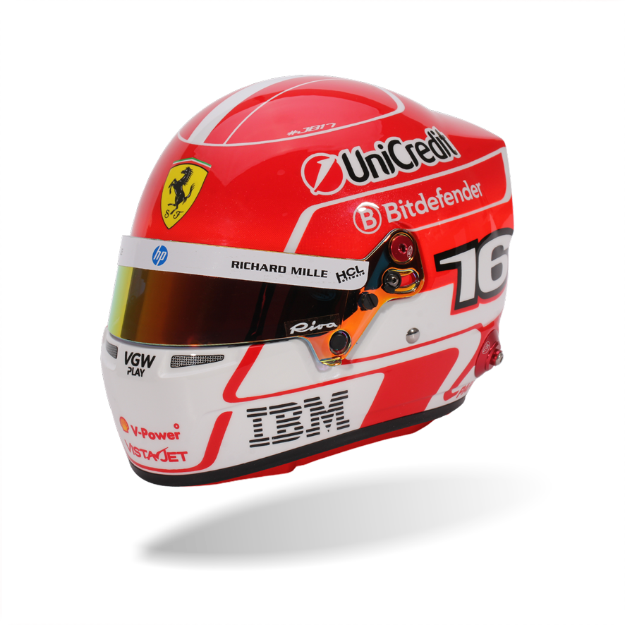 PREVENTA Charles Leclerc 2025 Mini Helmet Bell escala 1:2
