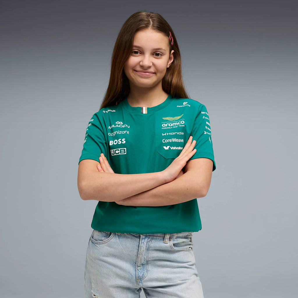 Polera Infantil Aston Martin F1 Team Aramco - Kids Replica Tee