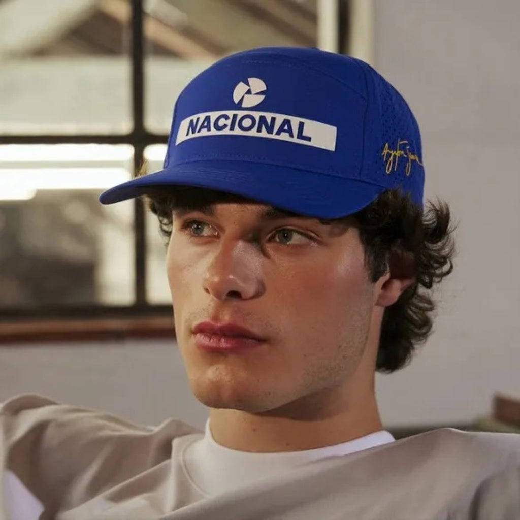 PREVENTA  Gorra Ayrton Senna Nacional Laser Cut Perf Cap Blue