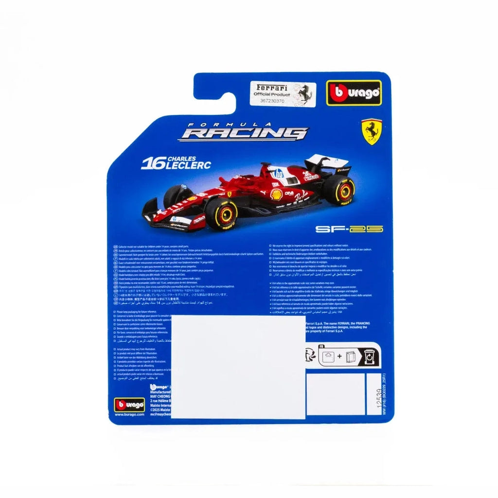 Auto Escala Burago F1 Ferrari SF-25 2025 #16 Charles Leclerc Burago 1:64