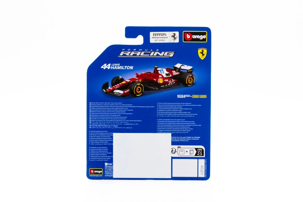 Burago F1 Scale Car Ferrari SF-25 2025 #44 Lewis Hamilton Burago 1:64