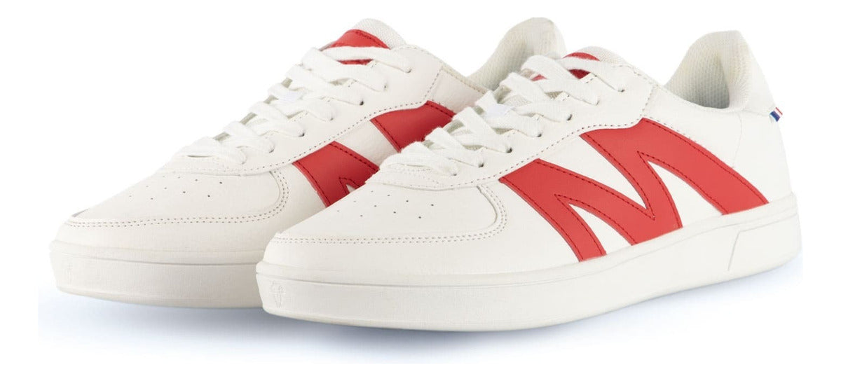 Zapatilla Michelin Palermo Blanco-rojo Mujer