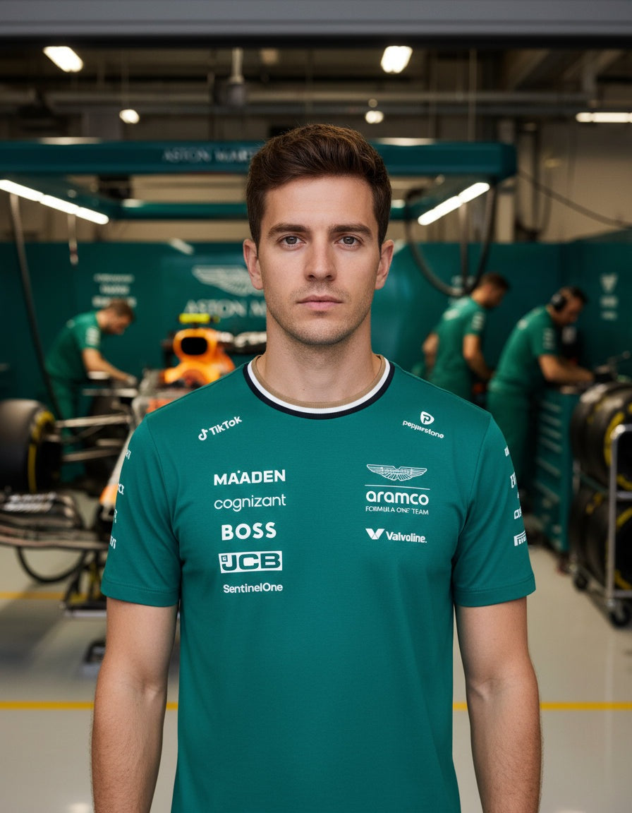 Official Team Aston Martin 2025 Polo Shirt, Round Neck, AMR25