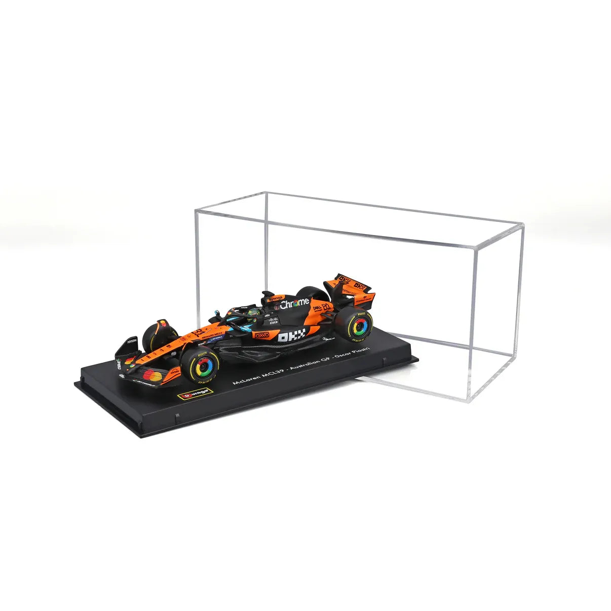 Auto Escala Burago F1 Mclaren MCL39 2025 #4 Oscar Piastri Caja Acrílica Burago 1:43